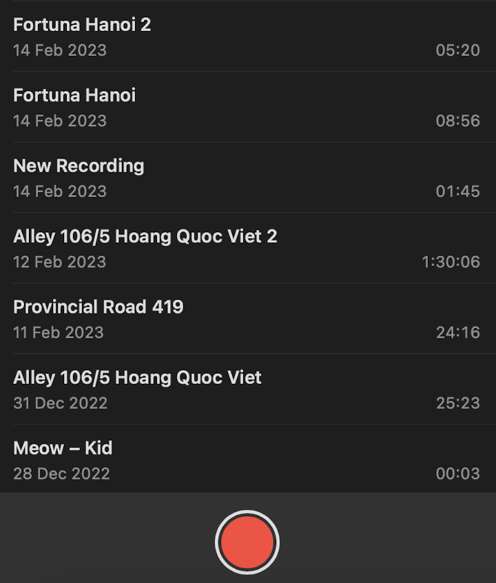 Hệ thống Voice memos